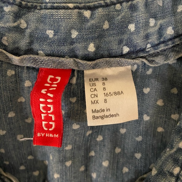 Tiny Hearts Print Denim Buttondown - Picture 5 of 5